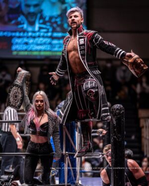 Simon Kippen Instagram - ありがとう @ddt_prowrestling.
.
We make our way home to @aew, but we shall return again, and again. Continue to #EmbraceTheChange in our absence. ☠️🇯🇵