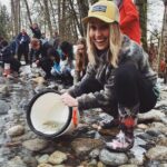 Siobhan Williams Instagram - So amazing to be able to take these little baby fish (chum fry!) and release them out into the big wide world. These guys were raised in a hatchery to try to replenish fish populations which struggle everywhere nowadays due to habitat loss, overfishing, and climate change. Raising them in a hatchery gives them the best chance of surviving their most fragile ages, and now they are ready to make their journey to the ocean to become big grown up fishies. If you eat fish please try to find sustainably fished/not farmed fish. If you learn about the devastating impacts most methods of fish farming have, you realize how many additional animals are caught in nets or how much infectious disease they spread to our wild ecosystems. Please take the time to learn about where your food comes from and how it gets to your plate from there. #streamkeepers #babyfish #chumsalmon