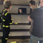 Siobhan Williams Instagram - Missing having 120+ dots on my face for The Quarry today. You can see how amazing makeup artist @lali_peer placed them every time if you swipe right. Last photo: Director Will Byles showing Grace Zabriski (Eliza) and Ted Chapter 1 for the first time, many years before it ever saw the light of day. . . . #thequarry #killerkearney #laurakearney #untildawn #digitaldomain #2k #horrorgames #tedraimi #gracezabriskie #twinpeaks