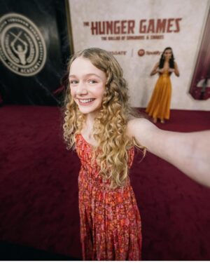 Sofia Sanchez Instagram - The premiere and after party in Hollywood were magical. The people I shared this experience with were the kindest, most creative, most supportive group of people in the world. Thank you for making my first film the stuff dreams are made of. Congratulations everyone, and happy opening of #TheHungerGames, in theaters tomorrow! ❤️Maude Ivory Baird #stewarttalent #bonnieshumofsky