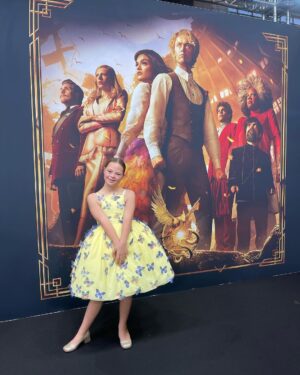 Sofia Sanchez Instagram - World Premiere in Berlin for @thehungergames The Ballad of Songbirds & Snakes 🕊️🐍

I had the time of my life meeting fans, signing autographs and watching the movie for the very first time! It is the most amazing film and I’m so proud! My dress is an homage to the working title of the film “Butterfly” as well as a nod to the butterfly symbol for Down syndrome awareness and my debut as an actress on the big screen. The colors yellow and blue are the colors of DS Awareness and my home country Ukraine. Truly a work of art by the amazing #houseofpetunia 

It was a night I will never forget! #corememory 

Custom Dress & Styling: @dolorispetunia 🦋
Hair & Makeup: @thesanchezsix 💫