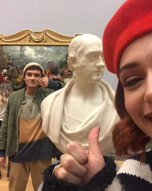 Sophie Simnett Instagram - twist bts extravaganza. Although it’s not a musical some interludes did arise (plus me attempting to get a candid photo with Michael) @iamlenaheadey @officialfranzd @ritaora @rafflaw