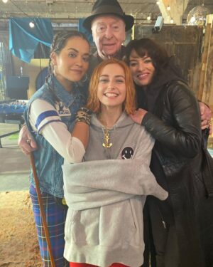 Sophie Simnett Instagram - twist bts extravaganza. Although it’s not a musical some interludes did arise (plus me attempting to get a candid photo with Michael) @iamlenaheadey @officialfranzd @ritaora @rafflaw