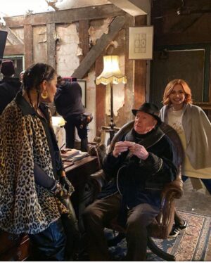 Sophie Simnett Instagram - twist bts extravaganza. Although it’s not a musical some interludes did arise (plus me attempting to get a candid photo with Michael) @iamlenaheadey @officialfranzd @ritaora @rafflaw