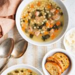 Stefano Faita Instagram - Noces à l'italienne, c'est pas une scène du Parrain☝️ C’est une soupe dont le nom fait référence au mariage de saveurs et à laquelle vous direz assurément «oui je le veux!» 😉 L’avez-vous déjà essayée? . Italian wedding, it’s not a scene from the Godfather☝️ It's a soup whose name refers to the perfect blend of flavours to which you'll say "I do!"😉 Ever tried it? ‌ #stefanofaita #italianfood #soupseason #soupforthesoul #italianwedding #sweaterweather