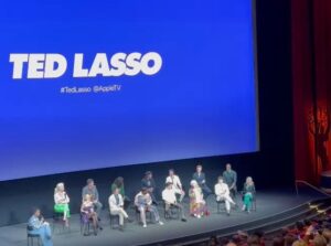 Stephen Manas Instagram - Fantastic moment 
For Your Consideration 

Considérez nous 🙏 (sounds terrible in french ..)

The missing ones were with us in spirits 🕉️☯️ 

Stylist @philippeuter 
@theonly.agency 
Mua @najamil_makeup 
Brand @johnvarvatos 
.
.
.
#tedlasso #tedlassoemmys #richmondtillwedie #tedlassocrew #stephenmanas #richardmontlaur