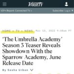 Steve Blackman Instagram - Thanks @variety! @umbrellaacad @netflixgeeked