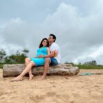 Sugandha Mishra Instagram - 💙🤍Us 💙🤍 #swipeleft . . . #momtobe #babyonboard #love #blessed #vibe #babymoon #goa #sugandhamishra #drsanketbhosale
