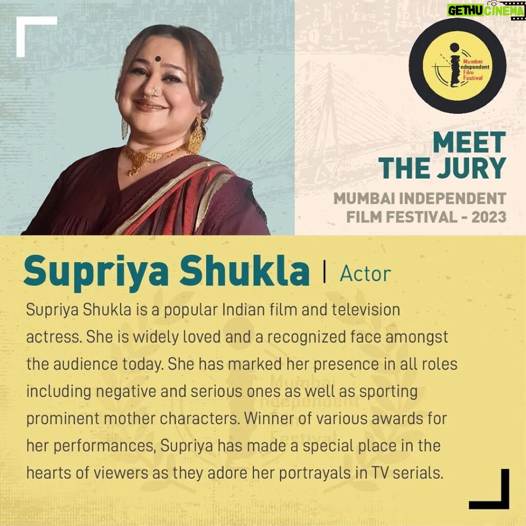 Supriya Shukla Instagram - SUPRIYA SHUKLA (Actor) Supriya Shukla is a popular Indian film and television actress. She is widely loved and a recognized face amongst the audience today. She has marked her presence in all roles including negative and serious ones as well as sporting prominent mother characters. Winner of various awards for her performances, Supriya has made a special place in the hearts of viewers as they adore her portrayals in TV serials. We are very happy to have her on board on our Jury panel 2023 #mumbaiindependentfilmfestival #year2023 #mumbai #filmfestival #mumbaiindependentfilmfestival2023 #supriyashukla # sarlamaa #films # kundalibhahya #independentartist #movie #cinema #malayalam #film #industry #independentfilmmaker #independentfilm #filmsubmition #miff2023 #submityourfilm #jury #meetourjury #kumkumbhagya #kundalibhagaya #supriyashukla #sarla #sarlamaa