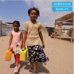 Susan Carland Instagram - Every day, Muna walks with a friend to the camp’s main water tank to collect clean water for washing and cooking. “We come quickly to fill water, because if the crowd comes, Corona will spread. I hope Corona never comes to us,” says Muna. “We need to wash our hands well to protect ourselves, even though we don’t have soap.” She helps her friends and family to washtheir hands throughout the day. UNICEF estimates that up to 70% of Yemenis currently lack access to soap. #DayoftheGirl #GenerationEquality @unicefaustralia