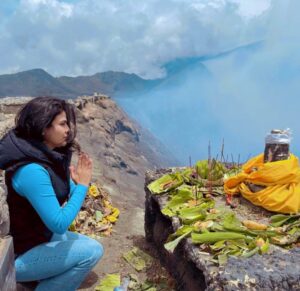 Sweta Singh Instagram - Reposting a picture from last November. Ganesh Bhagwan sits atop an active volcano Mount Bromo (or Bramha) in Indonesia. Local villagers believe volcanic eruptions never affect the side Ganesh ji overlooks. #JaiShriGanesh #Volcano