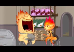 Tarun Lak Instagram - Last animation test from #elemental 

The biggest aspect of the film that drew me to want to work on it was the touching father/daughter relationship. So during preproduction, I really wanted to do a test that showcased what that could feel like, combining it with everything in terms of fire movement mechanics and appeal that we had learnt up until that point. 

This was originally a scene boarded in some early reels with scratch dialogue, which is why it’s muted here. 

This was pretty much the last test I did before production started and the one I enjoyed doing the most. Enjoy! 

#EmberandBernie #animationtest #pixar #animation