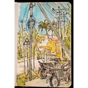 Tarun Lak Instagram - Highlights of my recent sketches from my trip to India. 
This was planned to be longer covering more places, but unfortunately Covid had other ideas.
Some of these are more successful than others. I'm not a watercolor artist by any means, but these were fun to do. 

#sketchbook #watercolor #ink #india #chennai #bengaluru #sketches