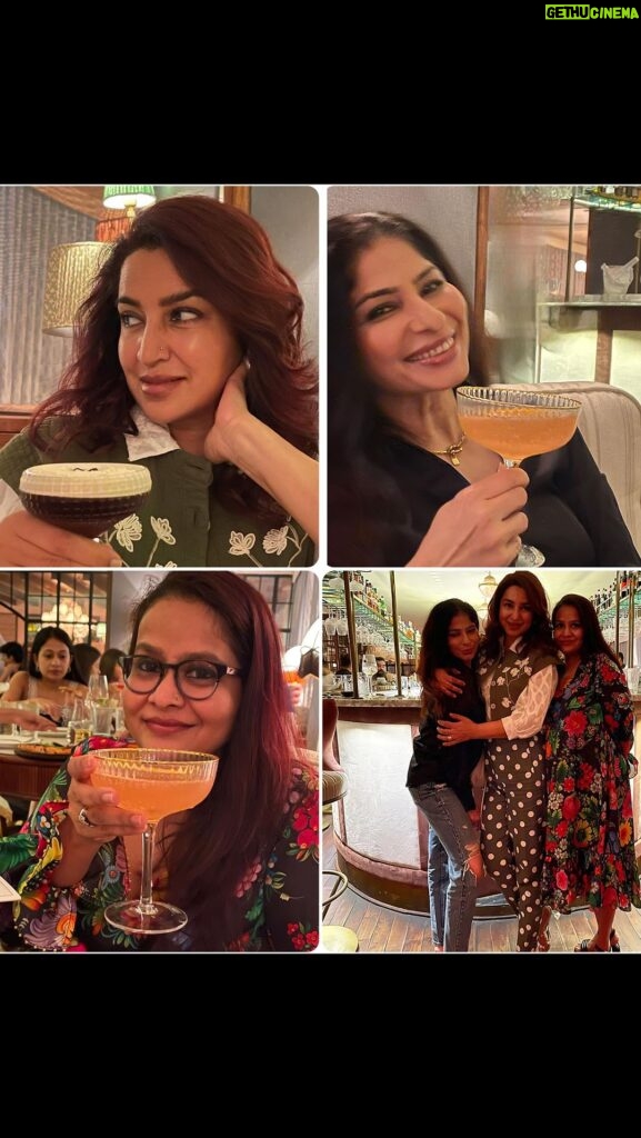 Tisca Chopra Instagram - After months and months of mad work .. recces, prep, shooting, editing and getting #trainfromchhapraula ready .. finally got time to meet my homies and celebrate each other’s struggles and victories .. and my birthday! Have to say, the food and drinks at @gigibombay were quite lovely.. I recommend the #espressomartini .. And the OG girls @crazypree @suparnachatterjee always feel like homecoming ♥️ #gigimumbai #girls #tribe #dinnerwithfriends #nightout Gigi Bombay