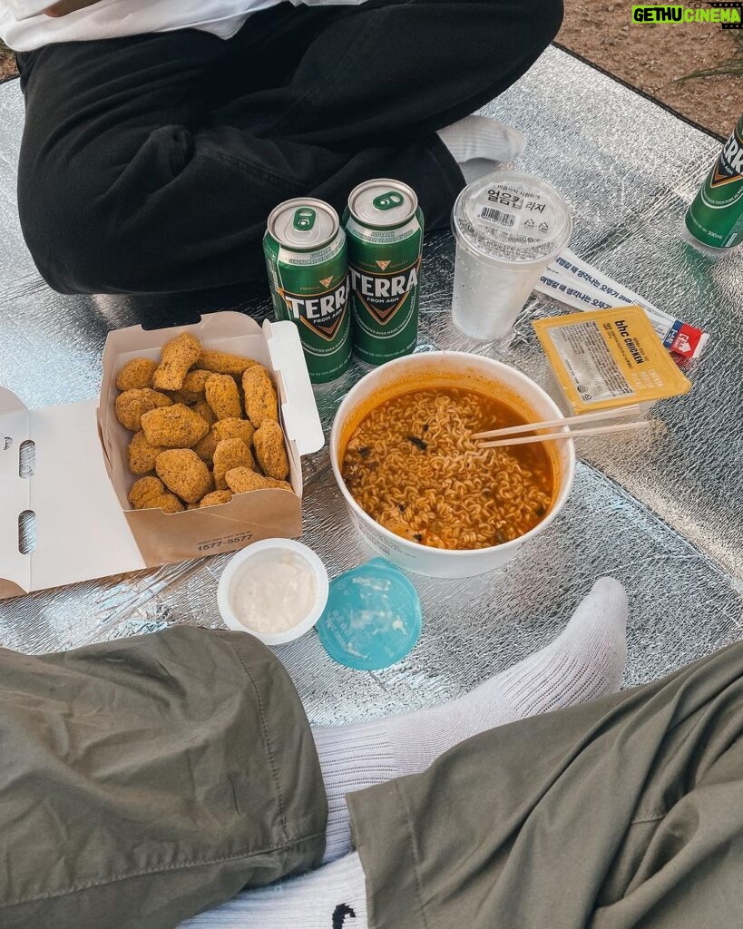 Tyler Ho Instagram - 在漢江吃炸雞配啤酒 - 한강에서 치맥 먹기✅ - Chicken & beer along the Han River