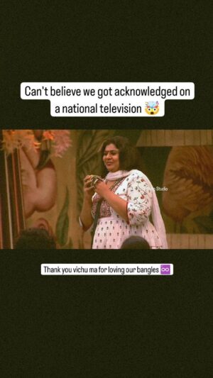 Vichithra Instagram - What more can we ask 🤯🌚 We got acknowledged by @vichu_90  on a national television which airs to millions of people ❤️ Eternally grateful for this moment and will cherish it forever✅

Get yours customised with us now and spread the word ❤️

kundanbangles💛 #kundanbangle😍 #bangles#kundanbangles💝 #kundanjewelry #handmadeaceesories #handcraftedbangles #SilkThreadbangles #threadbangles💙💜 #threadbangles💙💜 #silkthreadbangles😘 #kundanbanglessets #kundansilkthreadbangels #kundansilkthreadbridalbangles #kundanbridalbangles #kundanbridaljewellery #silkthreadbangles😘 #silkthredjewellery #bridalbangles
#bridalchuda #bridalbangles #chudalovers #chudalovers #SilkThreadbangles #kundanbangles #pearlbangles #weddingchooda #weddingjewellery #weddingbangles #