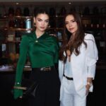 Victoria Beckham Instagram - My #VBMuse @NadiaFerreira looking so gorgeous in my B Jumbo Frame Belt in Black Croc-Effect, Gathered Detail Top in Emerald and signature black leather #VBChain (all available now!!). Kisses xx Shop now at VictoriaBeckham.com and at 36 Dover Street.