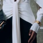 Victoria Beckham Instagram - Simple elegance, paired with gold-plated jewellery and the jumbo #VBChain. Discover #VBHoliday now at VictoriaBeckham.com and at 36 Dover Street.