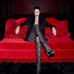 Victoria Beckham Instagram - AVAILABLE NOW! Creating my ultimate holiday wardrobe with my VB monogrammed tights, precision tailoring and statement heels! Discover the VB Monogram Lace Tights in Black and Peak Lapel Jacket in Midnight now at VictoriaBeckham.com and at 36 Dover Street. #VBHoliday