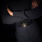 Victoria Beckham Instagram - Bold, sculptural accessories add a decorative twist to seasonal dressing. Shop the Perfume Cuff and Frame Buckle Belt at VictoriaBeckham.com and at 36 Dover Street. #VBHoliday