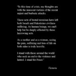 Victoria Beckham Instagram - I stand with those who seek an end to the violence and hatred. I stand for peace. Victoria