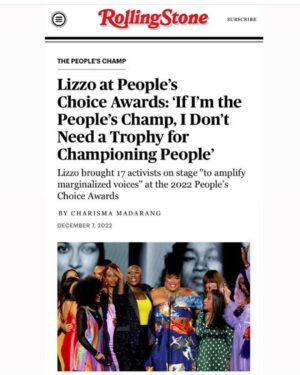 Yasmine Aker Instagram - “To be an icon isn't about how long you've had your platform. Being an icon is what you do with that platform." - Lizzo 

Honored to represent my Iranian community, and so grateful to @lizzobeeating for inviting not just one but two Iranian women to share her spotlight at the People’s Choice Awards 2022, Lizzo was awarded the People’s Champion Award, for her continued work in marginalized communities 🤍 thank you for bringing us together and leading by example. Lizzo is an absolute Queen and powerful agent for progress and positive change. 

Lizzo used her power and platform to lift up issues affecting women and marginalized communities; gun violence, abortion rights, affordable childcare and paid leave, women’s rights, the plight of Indigenous peoples, combating islamophobia anti-semitism, gender violence, hate crimes, empowering the Asian American and the Pacific Islander community, access to safe drinking water, the unhoused community, transgender, non-binary and gender non-conforming youth and people, African American communities, indigenous people of Mexico and Central America, Native peoples, police violence and brutality, and bringing attention to the Iranian women and people’s fight for freedom and democracy. 

I’m humbled to have had the opportunity and privilege to meet all of the incredible activists on that stage all working tirelessly to make this world a more equitable and just place. I will cherish this moment for a lifetime. 

Follow these activists!!

@LittleMissFlint 
@reshmasaujani 
@beauty2thestreetz 
@emiliana.guereca founder of @wmnsmarchla 
@essyli creator of @HateCrimeBook 
@feevaone of @mujeresdemaiz
@JaylaRosePDX 
@KaraRoselleS
@ChappaquiddickWampanoag 
@mirelesm80, sister of Eva Mireles, 4th grade teacher at Robb Elementary
@ameliamaris co-founder + director @shoutyourabortion
@odilia_yego co-founder & ED of @mycielo_org
@tarlanr
@SaharPirzada of @HeartToGrow
@TransDivaChandi
@CrystalEchoHawk founder & ED @illuminative
@TamikaLPalmer mother of Breonna Taylor

Thank you @peopleschoice @eentertainment @nbc 

Credits 📸🙏🏼
* Todd Williamson / NBC / E! Entertainment
* Phylicia Munn

#PCAs #peopleschoiceawards #lizzo