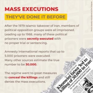 Yasmine Aker Instagram - The Islamic Republic has mass executed their own citizens in the past and would likely do it again. Diverging from this narrative is dangerous and damaging to the Iranian people fighting for freedom. 

Post made by:
@persianswithpurpose 
@donya.delsouz 
@alsoknownas.e 

#freeiran #womanlifefreedom #mahsaamini #zhinaamini #مهسا_امینی