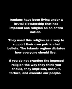Yasmine Aker Instagram - Hey America, we need to talk. The revolution in Iran is not just about Hijab. It’s not about Persecution of people who choose to wear hijab or Islam. 

The Islamic Republic of Iran only uses the name of Islam, but they do not actually care about Muslims. Many people who identify as Muslim in Iran are also against mandatory Hijab and against the institution of their theocratic dictatorship. 

As a society we need to make the distinction between Islam the religion and the institution of a government that has co-opted a religion in order to control people, hoard wealth and power, and finance terrorism globally. 

Here in the west most people can acknowledge the distinction between the church and the practitioners of the faith. 

For example we collectively can acknowledge the institution of the Catholic Church being complicit in some pretty negative things, and that most people who identify as catholics are not painted with that same brush. 

It is time we finally acknowledge the difference between Islam as a religion and the institution of Islam run by fundamentalist extremists in Iran who have hijacked the name of the religion to forcefully shut down any and all conversations about their crimes against humanity because it would immediately paint anyone who does into an Islamophobe. 

Muslims in the west, Iranian people need your help! Progressives in the west, we need your help. 

#iranrevolution #mahsaamini #zhinaamini #opiran #iranrevolution2022 #مهسا_امینی 

Images reposted from @lilaroosak 🙏🏼
Re-tweet @yasharali