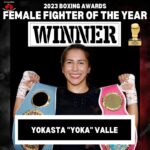 Yokasta Valle Instagram – Our female fighter of the year winner is Yokasta “Yoka” Valle (@yokavalle_oficial). 🏆

The definition of a fighting champion, Yoka successfully defended her IBF and WBO World Minimumweight titles three times in 2023; two at home in Costa Rica, were she has become a massive draw, and once in the US.

She finished the year ranked #1 in her weight class by BoxRec and committed to becoming an undisputed champion at minimumweight in the year to come.🥊

#boxing #yokastavalle #yokavalle #teamyoka #fighteroftheyear #femalefighteroftheyear #boxingawards #yearendawards #2023awards #coachg #fighthype #boxinghype #moboxingnoproblem