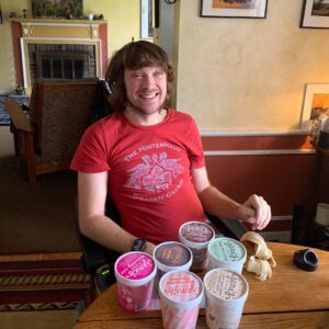 Zach Anner Instagram - When @kristinakuzmic sends you ice cream for your birthday, she does NOT mess around! I love and miss her soooo much! I know that if she was here we could finish this in two days!