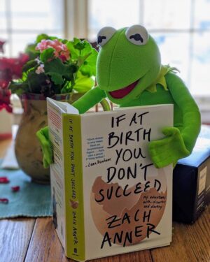 Zach Anner Instagram - Trying to convince Kermit to record a chapter of my book. He seems to like it so far! Fingers crossed!