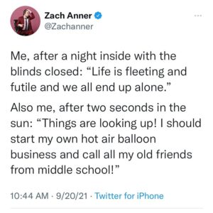 Zach Anner Instagram - Sometimes a little sun makes a big difference…