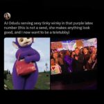 AJ Odudu Instagram - Serving Tinky Winky realness. 💜✨ Catch me tonight at 10 on ITV2 for @bbuk Late & Live. ✨ #BBUK The Big Brother House