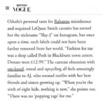 AJ Odudu Instagram - Can’t believe the word “Slay-J” has been immortalised in British Vogue forever and that what my mum says, goes. 👑🇳🇬✨ . Thanks for a beautiful interview @kerrymcdermott & a glorious shoot @benwellerstudio 🥰 Special thanks to @edward_enninful @gileshatterslay & @oemarks ✨ . The February issue of @britishvogue featuring my full interview is out now. 👊🏿💥 London, United Kingdom