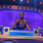 AJ Odudu Instagram - Sleigh-J Season! 💃🏿🎄🎊 Tonight’s Christmas special is Blankety Blank on BBC One and BBC iPlayer. See you at 9pm. 🥰🤶🏿 United Kingdom