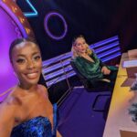 AJ Odudu Instagram - Sleigh-J Season! 💃🏿🎄🎊 Tonight’s Christmas special is Blankety Blank on BBC One and BBC iPlayer. See you at 9pm. 🥰🤶🏿 United Kingdom