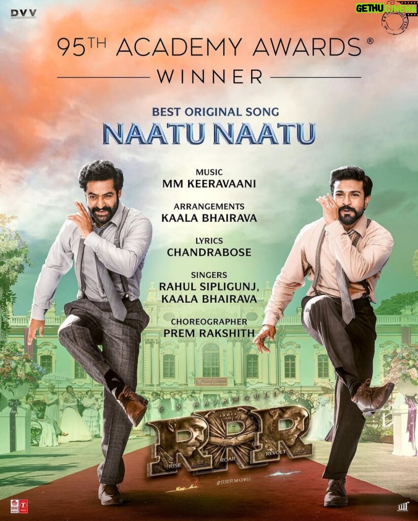 Aadi Saikumar Instagram - Congratulations to @rrrmovie @jrntr @alwaysramcharan @ssrajamouli @mmkeeravani @sipligunjrahul @chandraboselyricist n entire team a proud moment for Indian cinema 🙌 @aliaabhatt @oliviakmorris