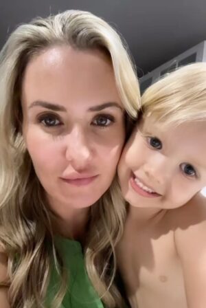 Abby Coleman Instagram - What is it like having three boys? Endless kisses and hugs and fart noises…. He can fart noise any song. Proud mum!