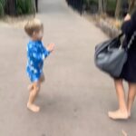 Abby Coleman Instagram - This is what it’s like to try and walk in a straight line with three sons….. and confirmation it’s always the youngest who is the trouble maker