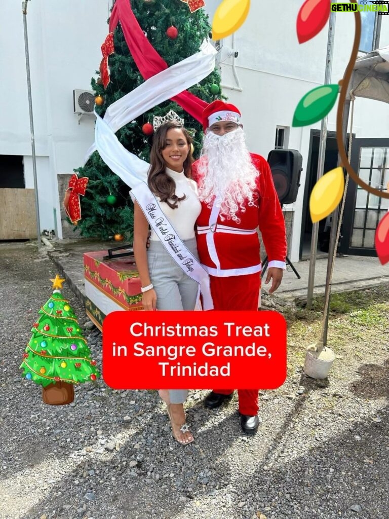 Aché Abrahams Instagram - It’s the most wonderful time of the year to give back!🥰 I had the pleasure of meeting the beautiful people of Sangre Grande yesterday to spread some Christmas joy 🎄. The best gifts you can give are hope, happiness and laughter❤️. It’s always the best feeling to see the children excited to open their gifts and singing their hearts out. Later on in the day I headed to my home community to see the children for our Christmas treat as well. Hope you all have an incredible festive season! 💋