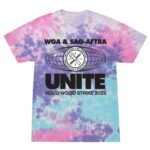 Adam Conover Instagram - RESTOCK!! 100% of the proceeds from these 🌈TIE-DYE🎨 strike shirts benefit @alifeinthearts, and will go to support workers affected by the strike!! The last batch sold out in hours and raised $6000!! This is LAST run we’re doing. Designed by @_ericoverton_ and HAND-PRINTED by my favorite LGBTQ-owned screenprinter, @transfigureprintco. Tap to buy, and brighten up the picket line and support entertainment workers!! Netflix