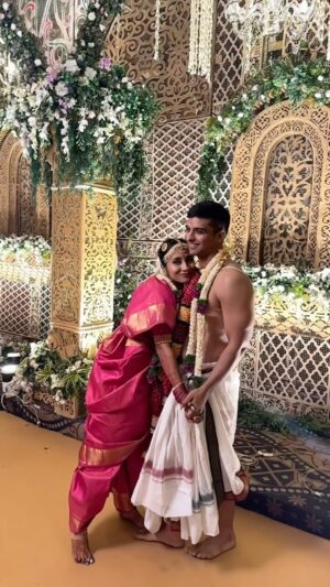 Aishwarya Krishnan Instagram - There’s no Right time, Right place, Right moment, Right mental state to get married but there’s only The Right Person you’ve gotta find. 

Fortunately I was lucky enough to find my man, my partner, my biggest cheerleader ❤️

Married and How 🧿❤️

.
.
.
.
.
.
.
.
.
#reels #married #justmarried #couplegoals #partner #love #newlyweds #wedding #tamilgirl #punjabiboy #bigfatwedding #indianwedding #tamilwedding #tambrahm #punjabi #punjabiwedding #twostates