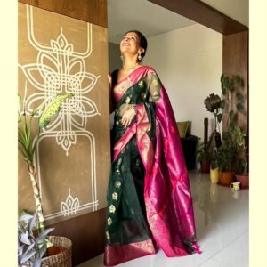 Aishwarya Narkar Instagram - 💗♥️❤️

Wearing an exquisite hand-made Green and Pink Muslin Banarasi Saree from @oaghindia.
Started by two Engineers @tiyasiacharya and meerohitkamat, in the pursuit of bringing down unrealistic sarees prices, this brand deals with authentic and comfortable fabrics with unique designs. 
Their motto is to make Luxury fashion available at an affordable cost.

Beautifully captured by @manaskasar
Love you😘

#aishwaryanarkar #sareestyling #sareelove #festivmood #festivecollection #instafashion #instagram