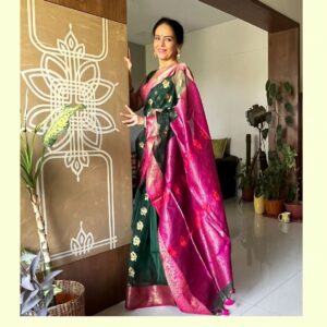 Aishwarya Narkar Instagram - 💗♥️❤️

Wearing an exquisite hand-made Green and Pink Muslin Banarasi Saree from @oaghindia.
Started by two Engineers @tiyasiacharya and meerohitkamat, in the pursuit of bringing down unrealistic sarees prices, this brand deals with authentic and comfortable fabrics with unique designs. 
Their motto is to make Luxury fashion available at an affordable cost.

Beautifully captured by @manaskasar
Love you😘

#aishwaryanarkar #sareestyling #sareelove #festivmood #festivecollection #instafashion #instagram