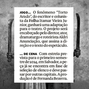 Aldri Anunciação Instagram - ✨TORTO ARADO GANHARÁ UMA ADAPTAÇÃO E CHEGARÁ AOS TEATROS ✨

Nossa semana inicia com muita alegria! É com grande prazer que anunciamos mais uma parceira com @aldri.oficial , que desta vez, assina a direção e o texto do espetáculo. 

O sucesso literário escrito pelo também baiano @itamarvieirajr, tem estreia prevista para o primeiro semestre de 2024 e deve percorrer o Brasil! A produção é de @fernanda.bez. 

Quem aqui não vai perder o espetáculo por nada? ❤️✨ 

#tortoarado #espetaculo #teatro #2024 #brasil #aldrianunciação