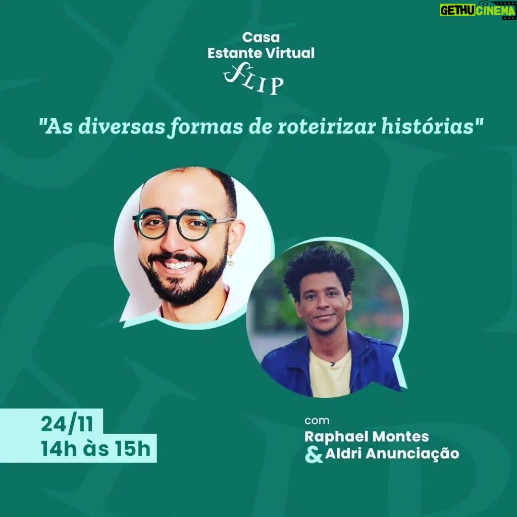 Aldri Anunciação Instagram - Oi pessoal! Quem está na FLIP em Paraty hoje? * Chegue logo mais para a mesa sobre diversas formas de roteirização de histórias comigo e o Raphael Montes (de Bom Dia, Verônica) na Casa Estante Virtual às 14hs mediado por Gabriela Mattos. *Vai ser um encontro cheio de informações e diversão! A Flip desse ano tá incrível, não percam! 😉📚 #FLIP2022 #Paraty #Literatura #Roteirização Paraty, Rio de Janeiro, Brazil