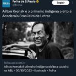 Aldri Anunciação Instagram - 🚨 KRENAK NA ABL? O QUE ISSO SIGNIFICA? LEIA 👇🏽👇🏽👇🏽 *A eleição de Ailton Krenak para a Academia Brasileira de Letras representa um marco histórico que traz consigo diversas positividades. Primeiramente, essa conquista evidencia uma abertura e reconhecimento de que a literatura vai além das delimitações equivocadas de exclusividade de um determinado segmento social. A inclusão de um indígena na ABL destaca a ampliação do olhar e a valorização das diferentes vozes e experiências presentes na sociedade brasileira. Uma espécie de "saída do armário" onde assumimos culturalmente que a língua brasileira se compõe também de camadas de pensamentos e letras de línguas guajajaras, sateré-mawé, xavantes, yanomamis, terenas, macuxis, kaingangs, ticunas, guaranis (indígenas) e bantu, yourubana (africanas). *Além disso, essa conquista também traz pequenos ajustes históricos importantes. Assim como os negros vindos da África, os indígenas foram confrontados com a imposição da língua portuguesa em suas vidas, muitas vezes de maneira agressiva e justificada pela ordem civilizatória do seu tempo e pela logística das relações humanas. A presença de negros e indígenas na Academia revela que esses povos não apenas resistiram a um processo que previa sua aniquilação, mas também conseguiram superar barreiras e hoje ocupam um espaço de destaque na produção literária do país. *A entrada de Ailton Krenak na ABL celebra de forma linda e simbólica o drible histórico que nossos povos deram na estrutura exclusivista que muitas vezes observa nossas produções com olhares cientificistas e distanciados. Essa inclusão também nos mostra que estamos mais próximos dessas vozes do que nunca, como diz o localizador tecnológico, estamos a menos de um metro de distância. Portanto, devemos cumprir o ônus dessa aproximação histórica e prática, reconhecendo a importância e assumindo as consequências dessa formação diversa que construiu nosso país. *Em suma, a entrada de Krenak na Academia Brasileira de Letras é motivo de celebração. E certamente, como diria o itaparicano João Ubaldo Ribeiro... viva o povo brasileiro! #krenak #abl #InclusãoLiterária #DiversidadeCultural #ResistênciaHistorica #V