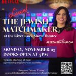 Aleeza Ben Shalom Instagram - Kicking off this week in Vancouver tomorrow! 📅 Monday, November 27, 2023 📍 River Rock Show Theatre Step into the captivating world of Jewish matchmaking as we go behind the scenes of the new Netflix hit series with renowned matchmaker, Aleeza Ben Shalom! 💑 🕠 5:30 PM – VIP and Sponsors pre-event cocktails and hors d'oeuvres with Aleeza 🕕 6:45 PM – Theatre show doors open for the main program 🕢 7:30 PM – SHOW TIME! 🎬 Join us for an evening of entertainment, insights, and perhaps a touch of romance! 💖🍸 @ChabadRichmond To register click the link on my bio or visit the link below⬇️ https://marriagemindedmentor.com/events/
