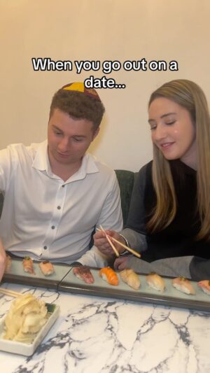 Aleeza Ben Shalom Instagram - Two matchmakers and a couple? DOUBLE trouble 👀! Highly recommend 📍@finbarnyc📍for your next outing✨🍣🤍 

 #jewish #kosher #kosherfood #jewishcheck #jewtok #couples #dating #datenight #dates #sushi #omakase #foodies #recommendations