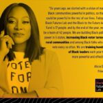 Alicia Garza Instagram - Because my team be waaaay more organized than me 😂 I wanna thank yall for all the love and support and encouragement … I been getting texts and phone calls and all the things and I am grateful for each of you who took the time! I am really excited about the next era of leadership at @blackfutureslab and @black2thefutureaction and I’m not going far… I’ll be stepping into a Strategic Advisor role and joining the Board of Directors…and my badass colleague Kristin Powell will take the helm as the new Principal! Lemme tell you she is EVERYTHING plus some, and we love to see more Black women leading in abundance — rather than in crisis. You gon hear from us very soon and if you don’t know her yet, you will soon! Moving to JPB was not an easy decision for me to make, but I’m confident that it’s the right one, given the conditions that we are facing, and what we are up against. We need a movement that is strong enough and resourced enough to make big moves and win big wins. Some people make moves from their gig because they’re tired, or because there’s drama, or for a host of other reasons that involve rest. But for me, I’m more energized and more clear than ever before. I ain’t tired, ain’t no drama, we just over here doing work and ready to handle business! And the truth is — we need some clarity around the parts where the money is moving. So if you ready, I’m ready too. Feet on the ground, head in the sky, eyes on the prize. We got some winning to do!